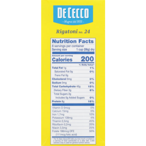 De Cecco Pasta, Rigatoni No. 24