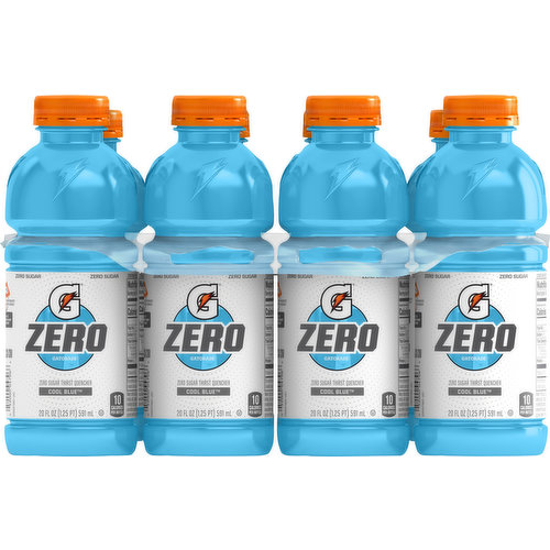 Gatorade Thirst Quencher, Zero Sugar, Cool Blue, 8 Pack