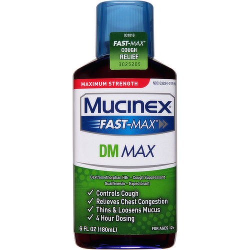 Mucinex Cough Relief, Maximum Strength, DM Max