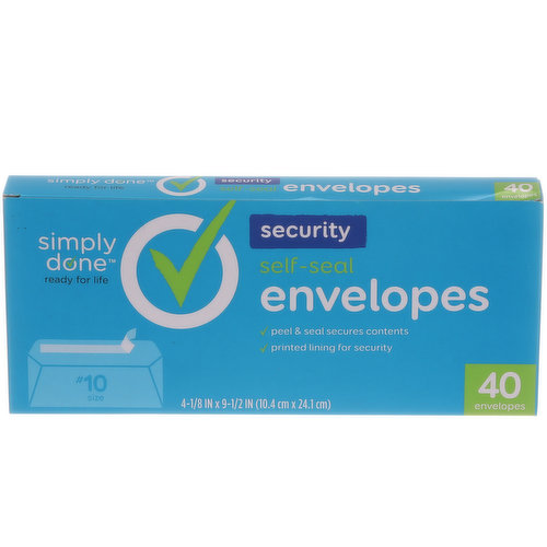 Simply Done Self-Seal Security Envelopes