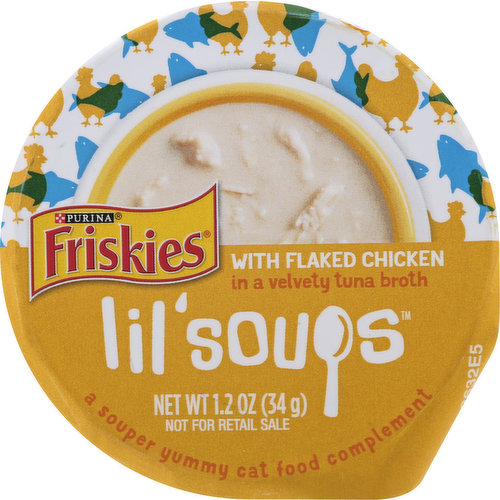 Friskies Cat Food, with Flaked Chicken, in a Velvety Tuna Broth