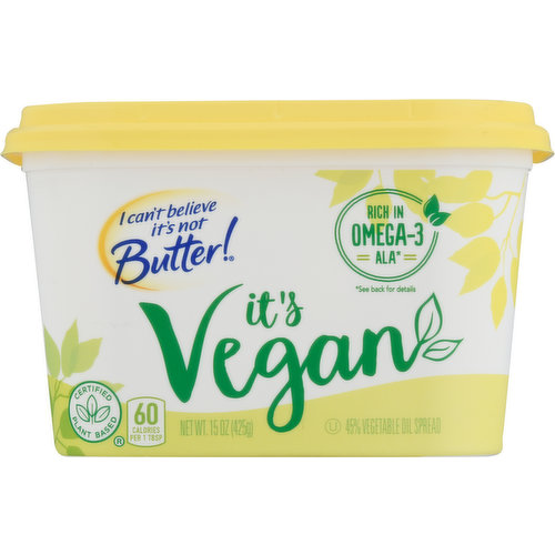I Can't Believe It's Not Butter! Vegetable Oil Spread, Vegan, 45%