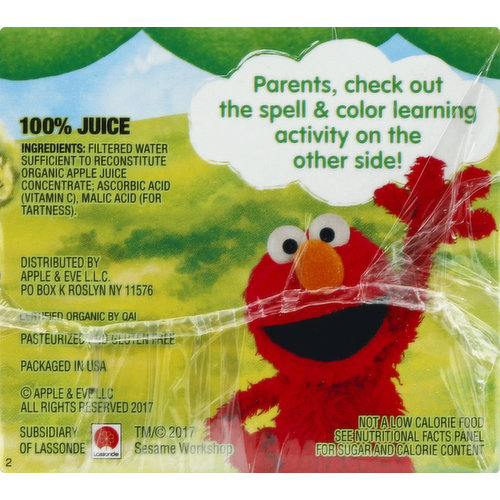 Apple & Eve, Sesame Street Big Bird's 100% Juice Bottle, 8x64Oz