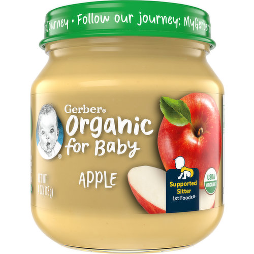 Gerber Baby Food, Organic, Apple, Supported Sitter (1st Foods)