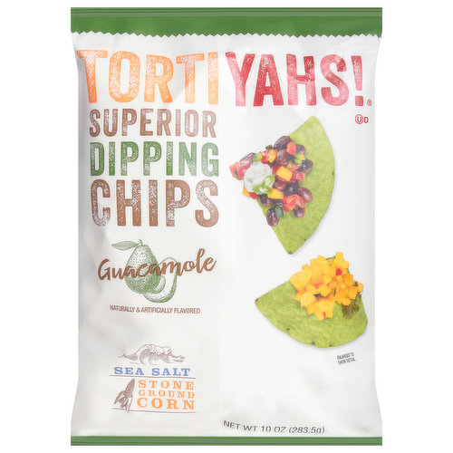 Tortiyahs! Dipping Chips, Superior, Sea Salt, Guacamole