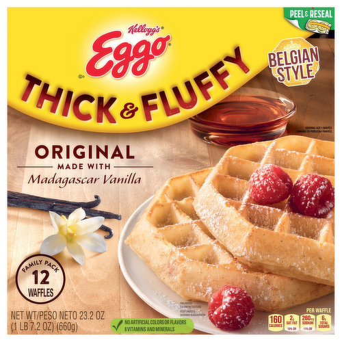 Eggo Waffles, Original, Belgian Style, Thick & Fluffy
