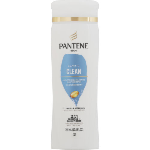Pantene Shampoo + Conditioner, Classic Clean,  2 in 1
