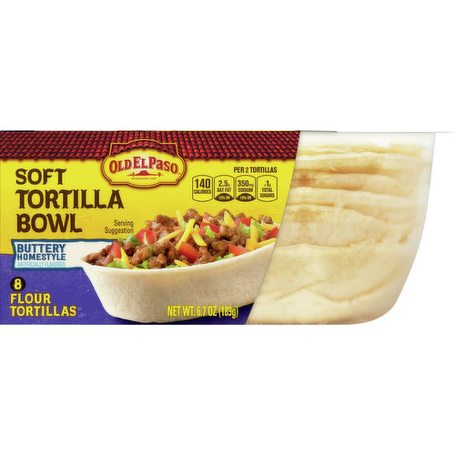 Old El Paso Tortilla Bowl, Soft, Buttery Homestyle