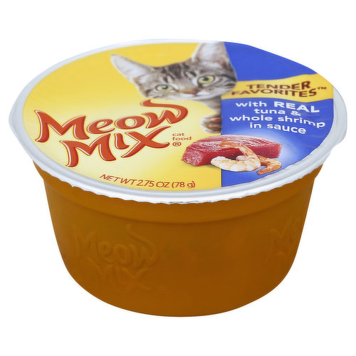 Meow Mix Cat Food with Real Tuna Whole Shrimp in Sauce King