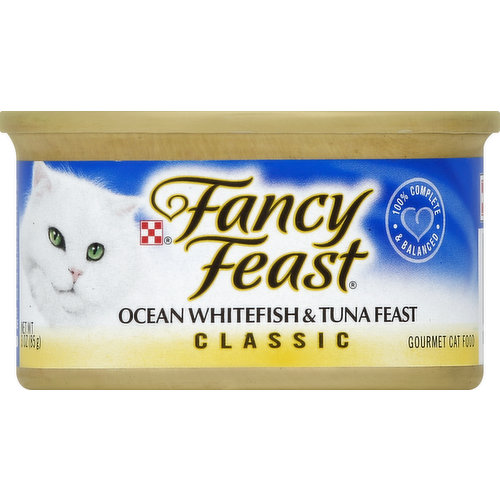 Fancy Feast Cat Food, Gourmet, Classic, Ocean Whitefish & Tuna Feast