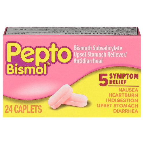 Pepto Bismol Upset Stomach Reliever/Antidiarrheal, Caplets