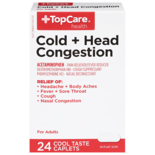 TopCare Cold + Head Congestion, Caplets