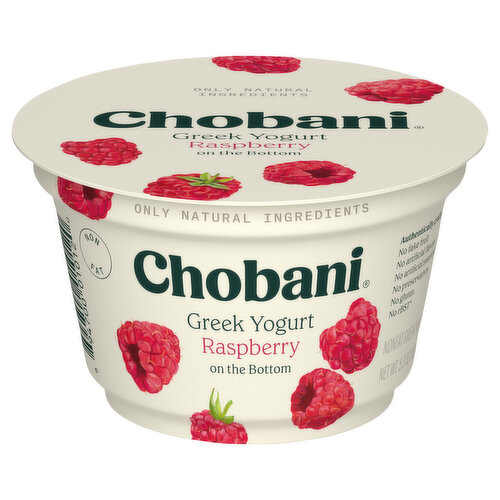 Chobani Yogurt, Greek, Nonfat, Raspberry on the Bottom