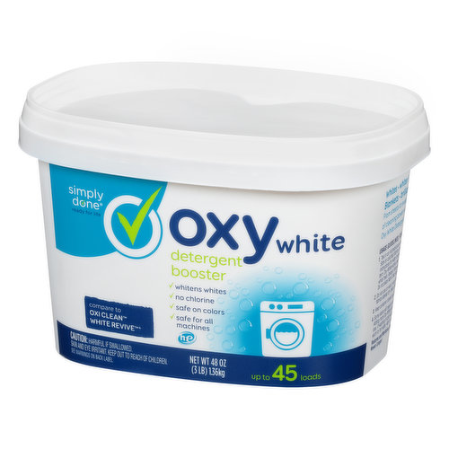 Oxi Clean Laundry Stain Remover, White Revive, 45 Loads - 48 oz tub