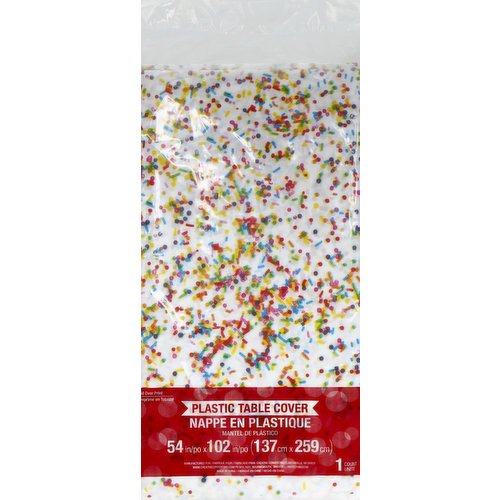 Creative Converting Table Cover, Plastic, Sprinkles AOP