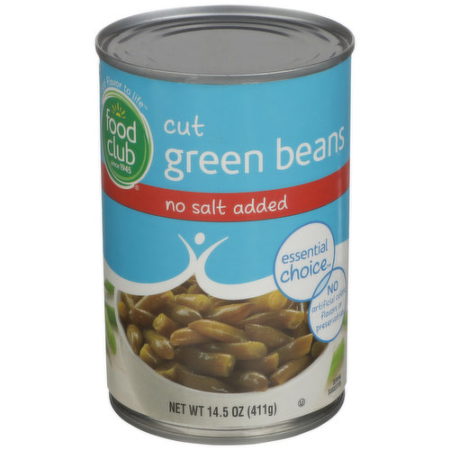 Food Club No Salt Added Cut Green Beans