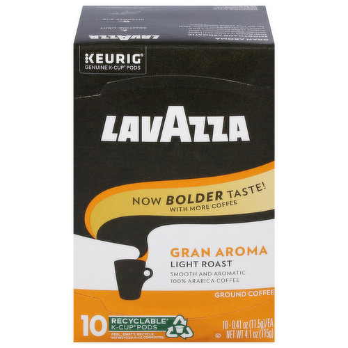 Lavazza Coffee, Ground, Light Roast, Gran Aroma, K-Cup Pods