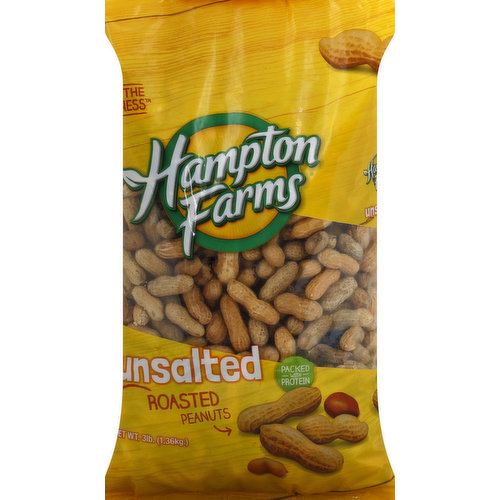 Hampton Farms Peanuts, Unsalted, Roasted