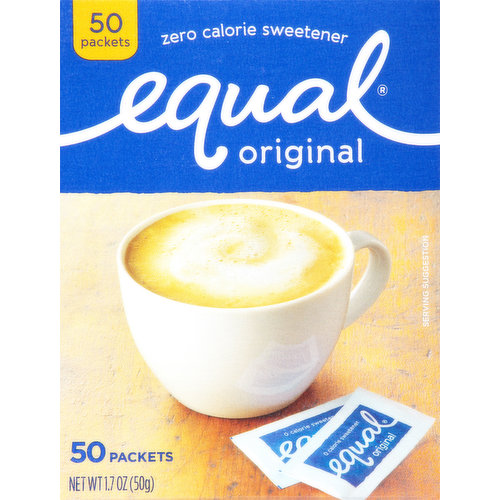 Equal Sweetener, Zero Calorie, Original, 50 Pack