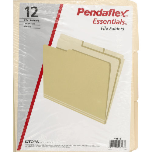 Pedaflex File Folders, Manila, Letter Size