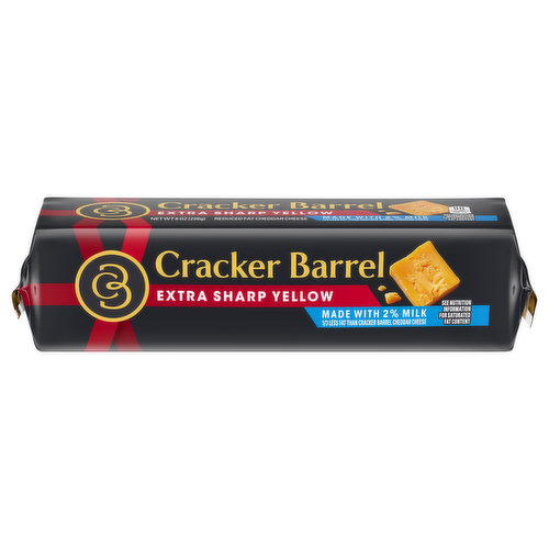 Cracker Barrel Cheese, Reduced Fat, Cheddar, Extra Sharp Yellow