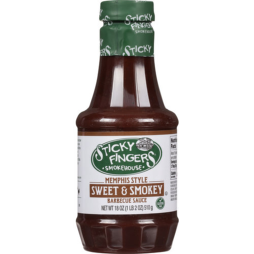 Sticky Fingers Smokehouse Barbecue Sauce, Sweet & Smokey, Memphis Style