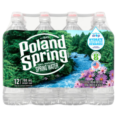 Poland Spring Spring Water, 100% Natural