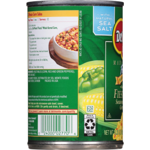 Del Monte Fiesta Corn, Whole Kernel Sweet, Harvest Selects