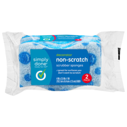Simply Done Scrubber Sponges, Non-Scratch, Decorator, 2 Pack