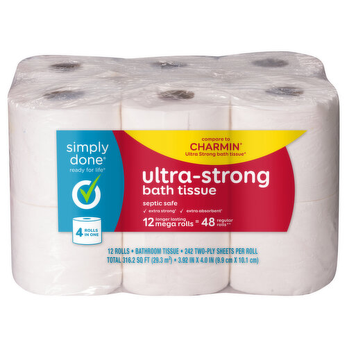Simply Done Bath Tissue, Ultra-Strong, Mega, 2 Ply