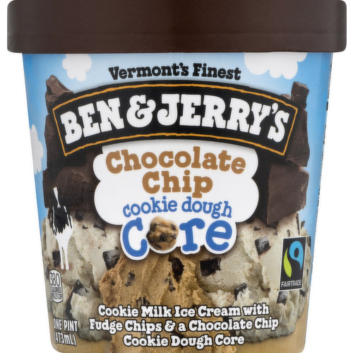 Ben & Jerrys Ice Cream, Chocolate Chip, Cookie Dough Core