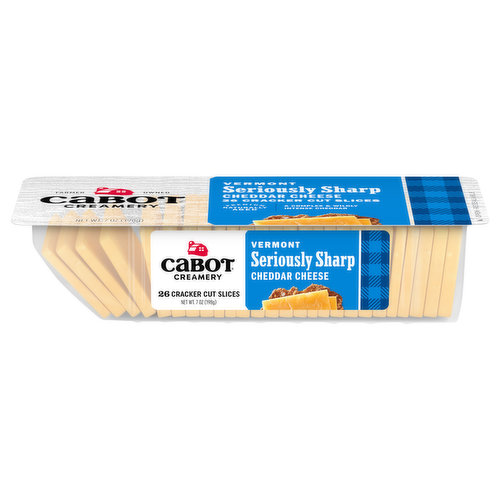 Cabot Creamery Cheese Slices, Cheddar, Vermont, Seriously Sharp