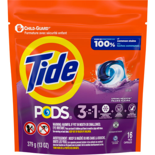 Tide Detergent, Spring Meadow, Pods, 3 in 1