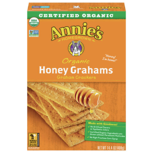 Annie's Crackers, Organic, Honey Grahams