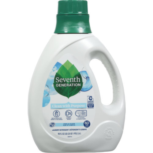 Seventh Generation Laundry Detergent, Free & Clear, HE