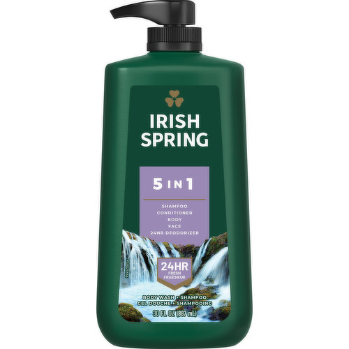 Irish Spring Body Wash + Shampoo, 5 in 1