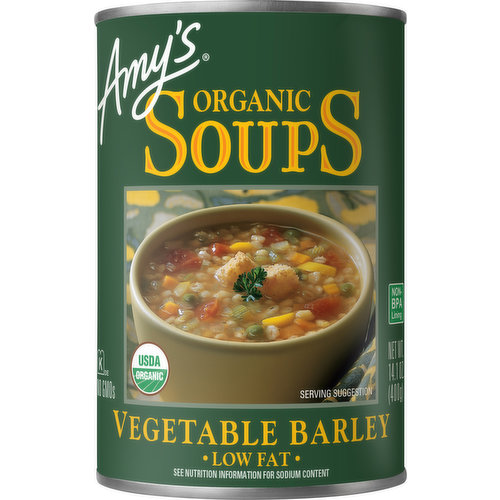 Amy's Soups, Organic, Low Fat, Vegetable Barley