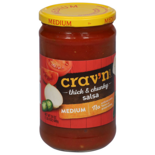 Crav'n Flavor Salsa, Thick & Chunky, Medium