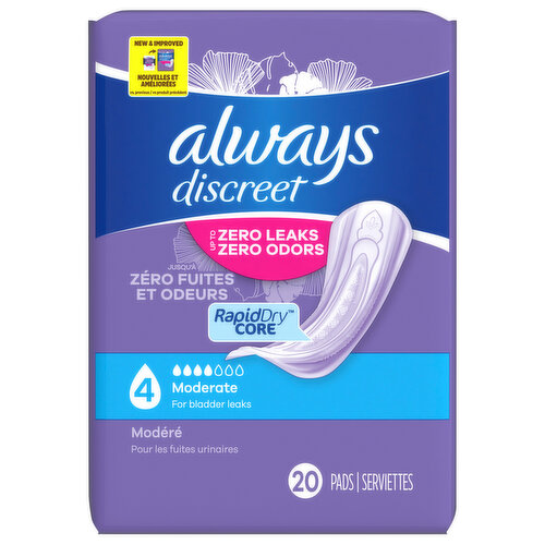 Always Discreet Pads, Moderate