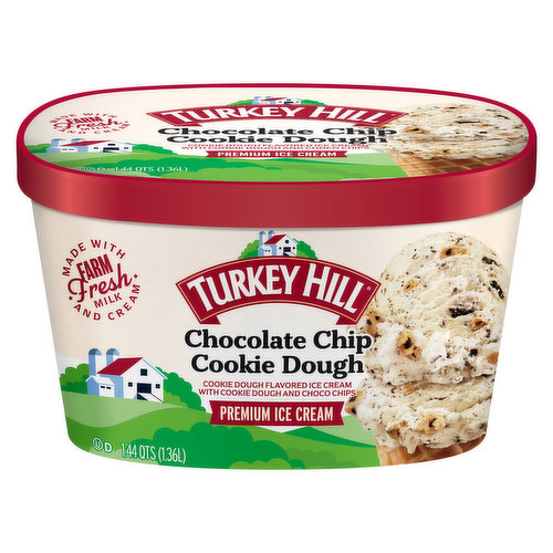 Turkey Hill Ice Cream, Premium, Chocolate Chip Cookie Dough