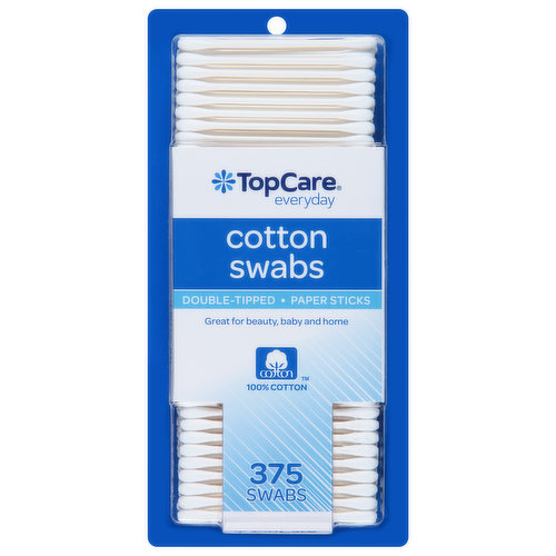 TopCare Cotton Swabs, Double-Tipped, Paper Sticks