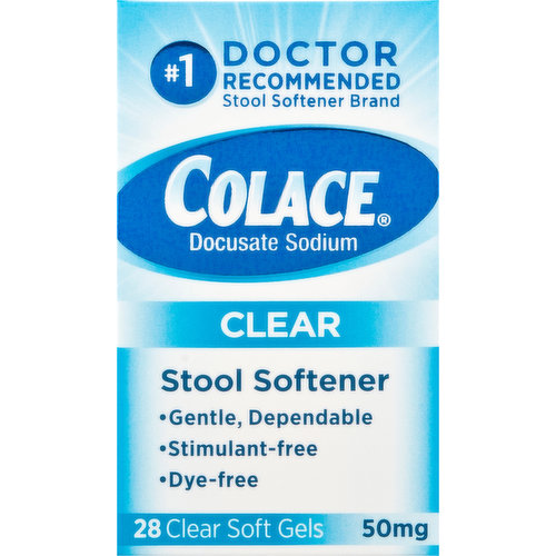 Colace Stool Softener, 50 mg, Clear Soft Gels