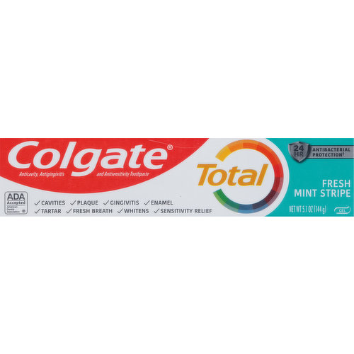 Colgate Total Fresh Mint Stripe Toothpaste, Mint Gel Toothpaste