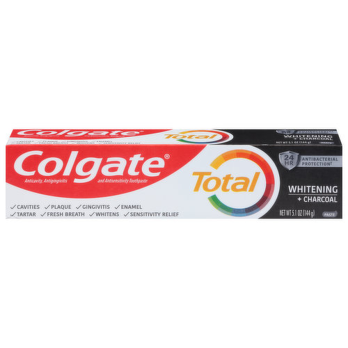 Colgate Toothpaste, Whitening + Charcoal, Paste