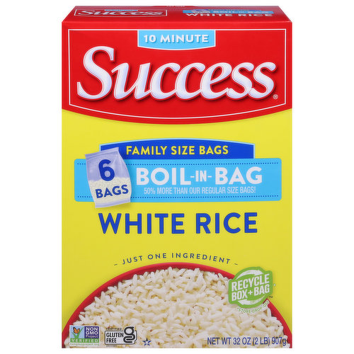 Success White Rice, Boil-in-Bags, Family Size Bags