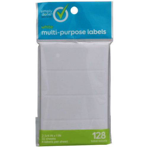 Simply Done Multi-Purpose Labels, White