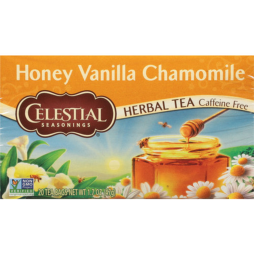 Celestial Seasonings Herbal Tea, Caffeine Free, Honey Vanilla Chamomile, Tea Bags