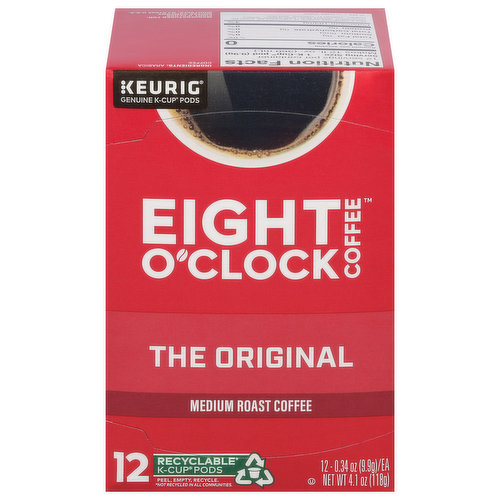 Eight O'Clock Coffee Coffee, Medium Roast, The Original, K-Cup Pods