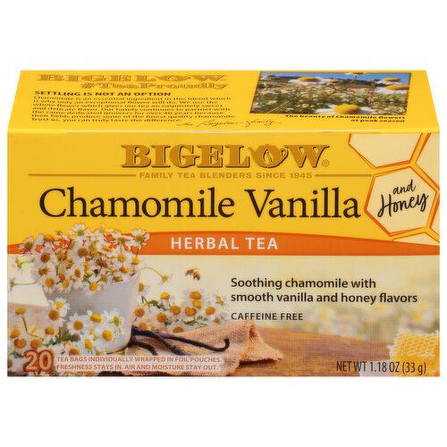 Bigelow Herbal Tea, Chamomile Vanilla and Honey, Caffeine Free, Tea Bags