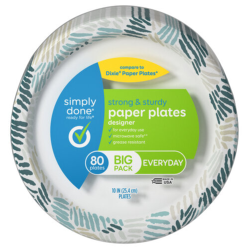 Simply Done Paper Plates, Designer, Strong & Sturdy, Everyday, Big Pack
